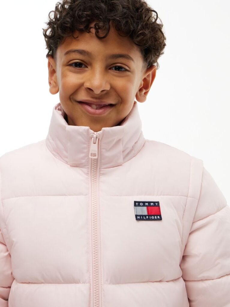 Pink Heritage Back Logo Ripstop Puffer Jacket  Kids Unisex
