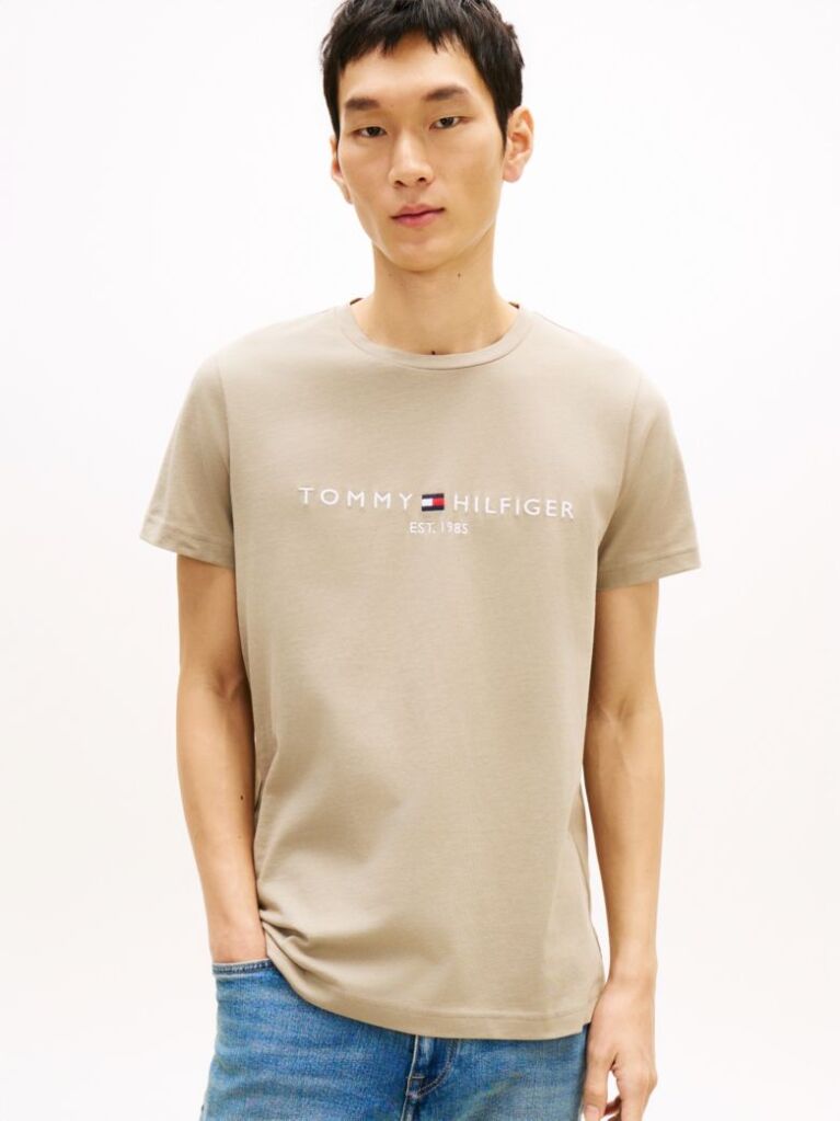 Μπεζ T-Shirt Απο Οργανικό Βαμβάκι  Άνδρες