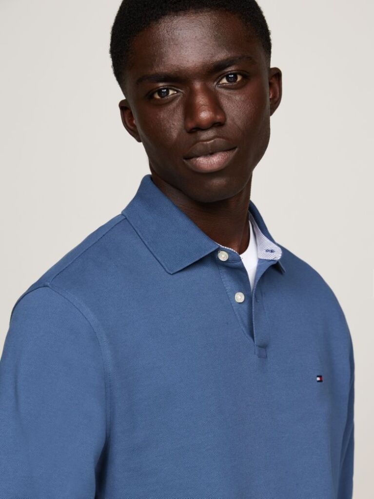 Blue 1985 TH Flex Regular Fit Long Sleeve Polo  Men