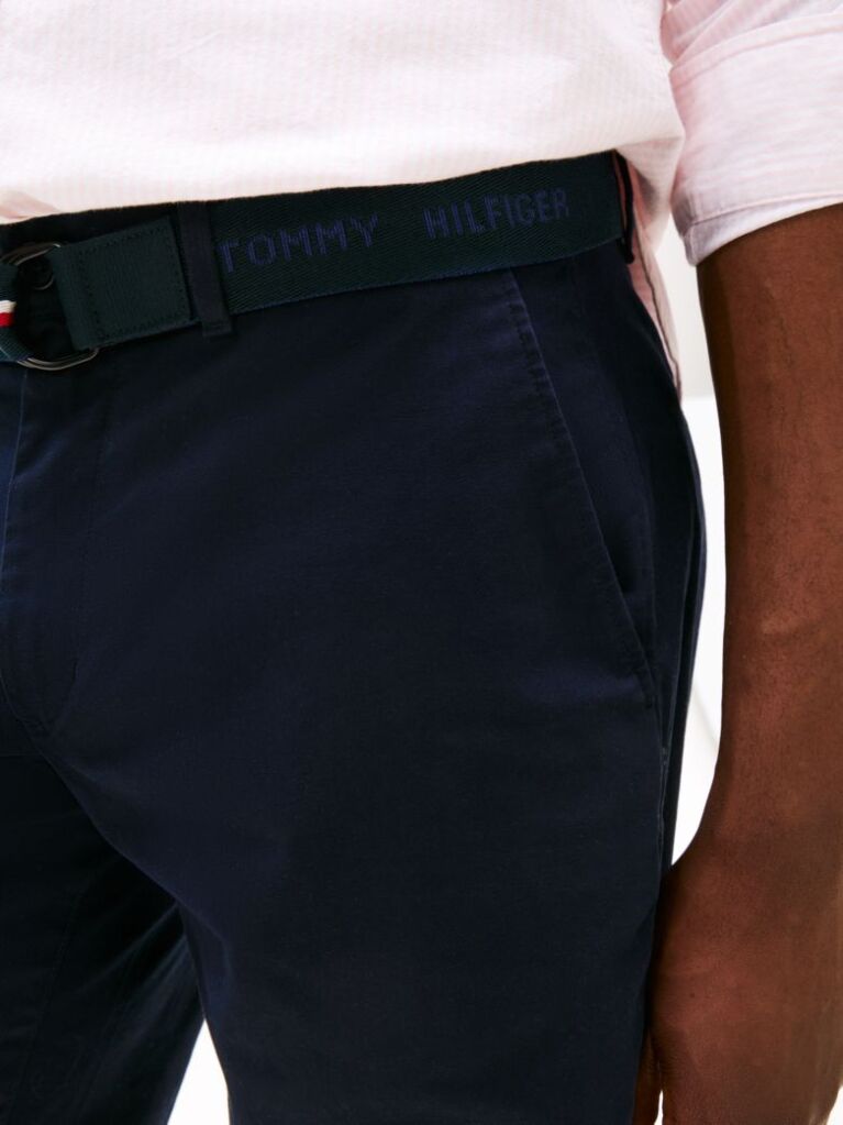 Blue Essential Brooklyn Twill Bermuda Shorts With Belt  Men