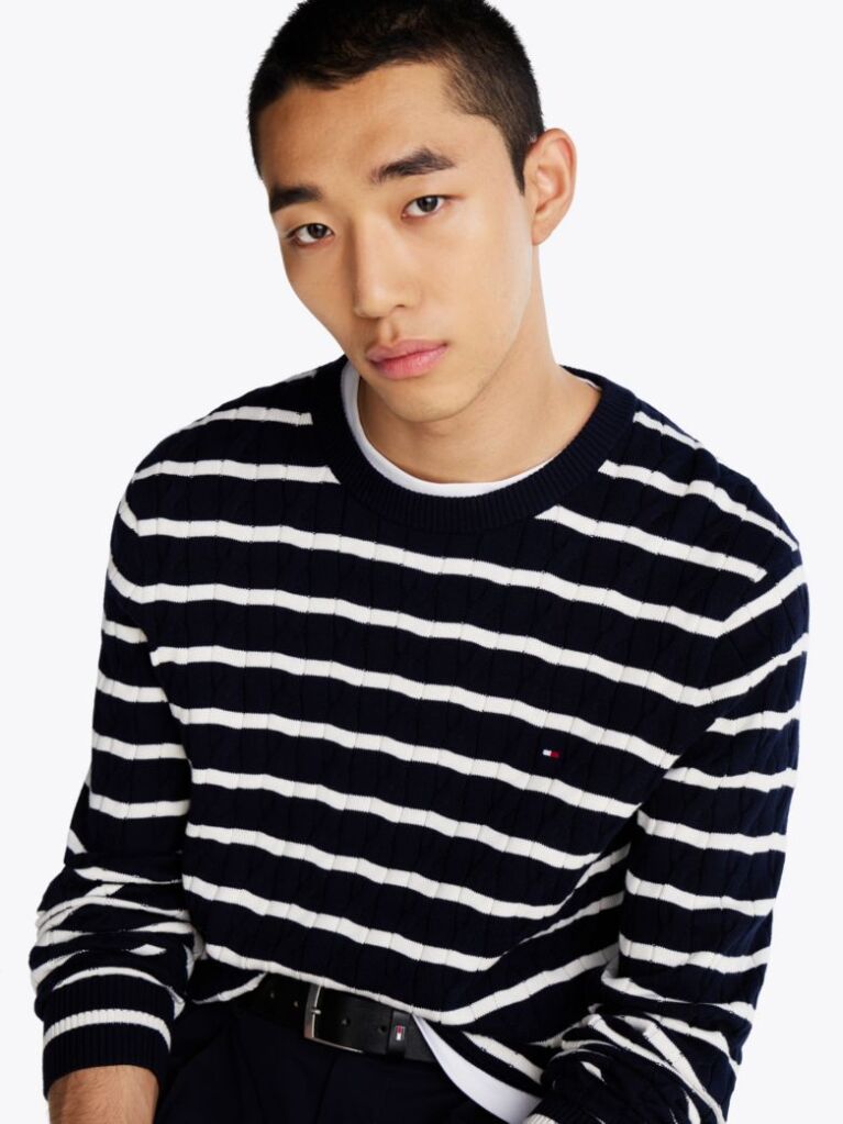 Multi Classics Cable Knit Relaxed Fit Jumper  Men