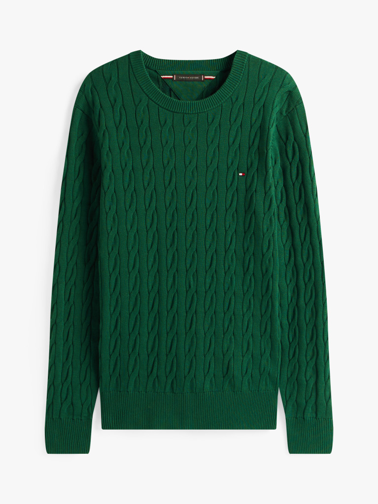 Green Classics Cable Knit Relaxed Fit Jumper  Men