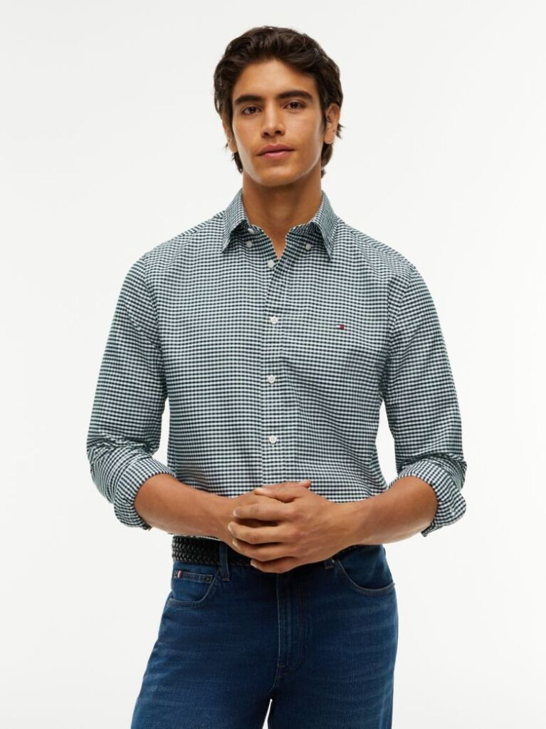Multi Gingham Oxford Πουκάμισο Σε κανονική Γραμμή  Άνδρες