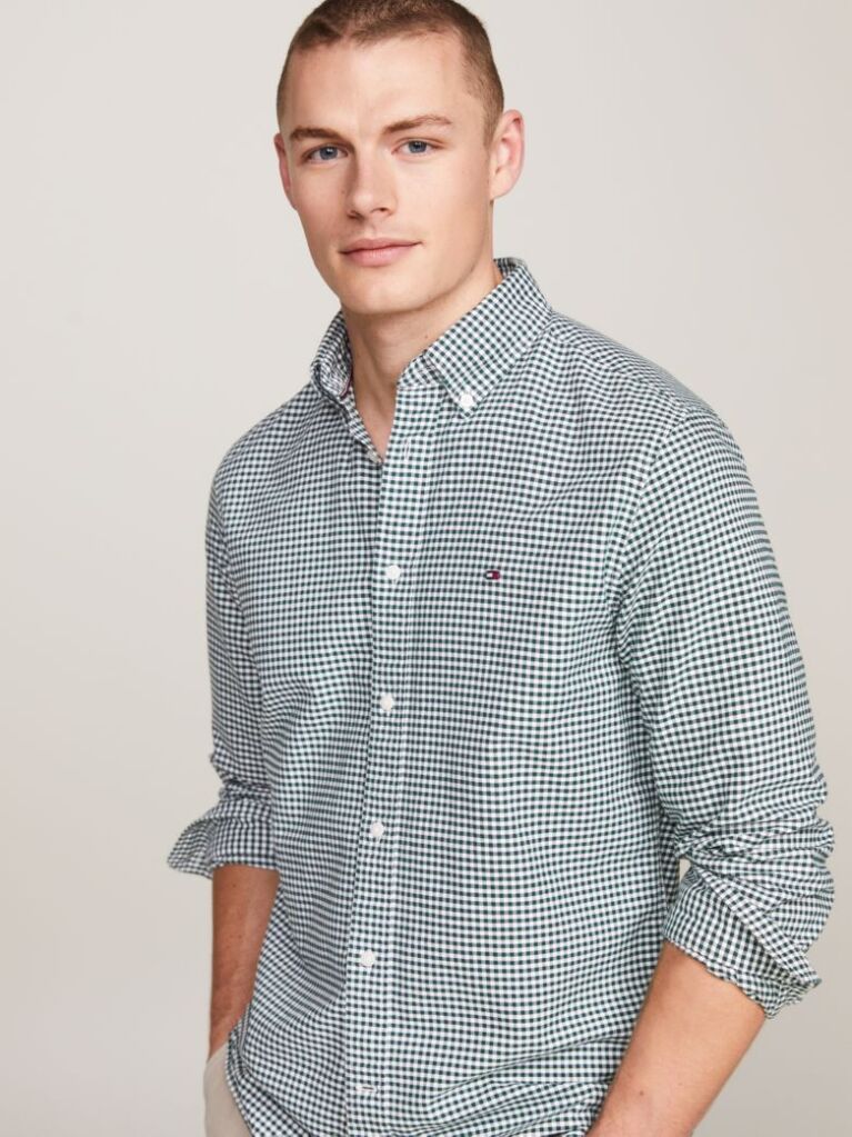 Multi Gingham Oxford Πουκάμισο Σε κανονική Γραμμή  Άνδρες