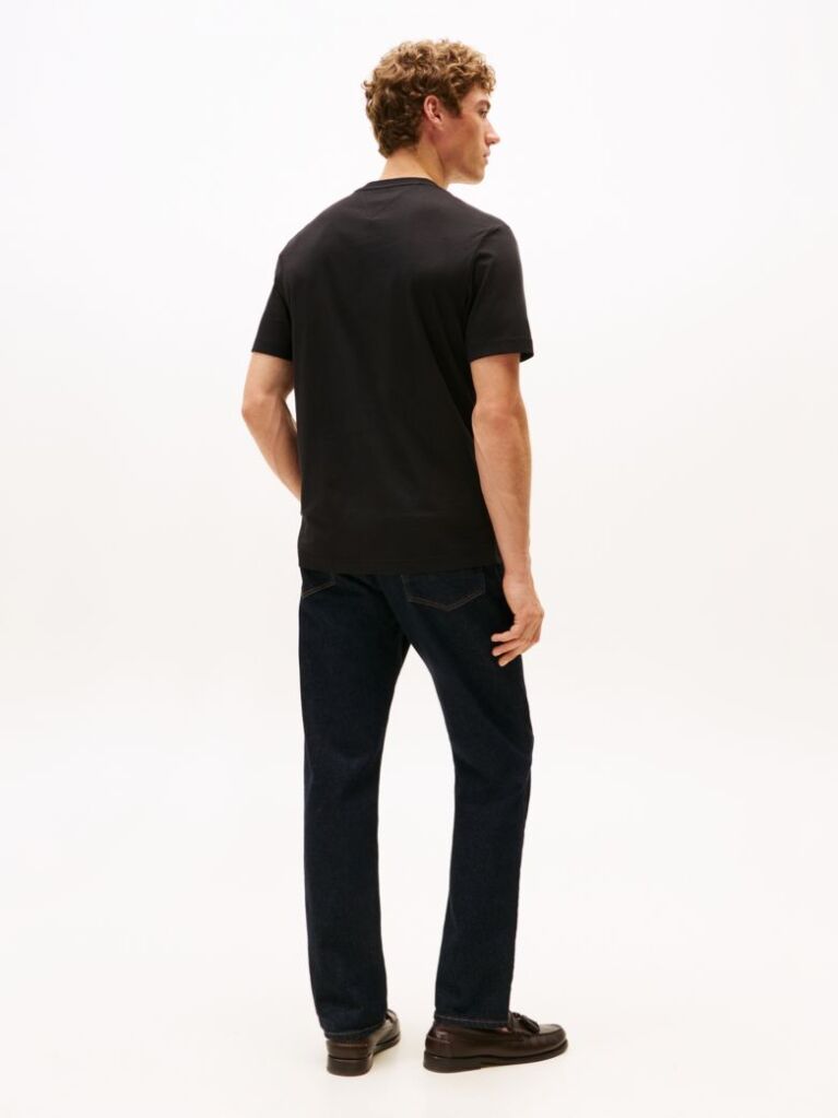 Black Crew Neck Logo Panel T-Shirt  Men