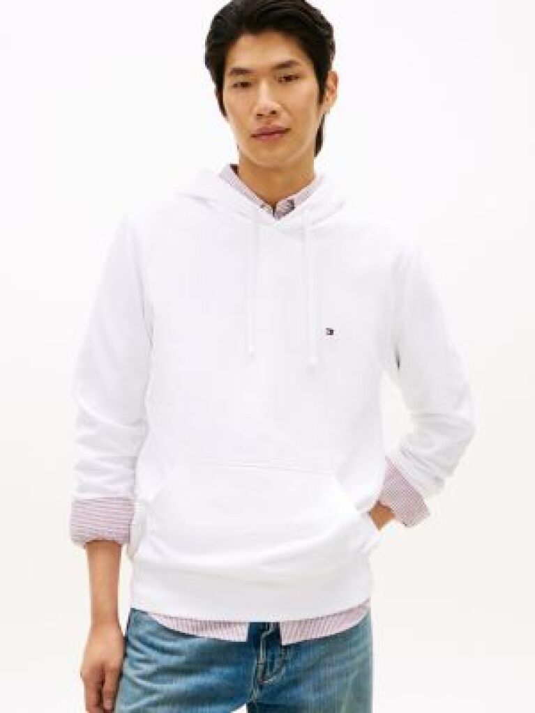 Άσπρο Hoody Από Βαμβακερό Terry Με Κεντητό Σημαιάκι  Άνδρες