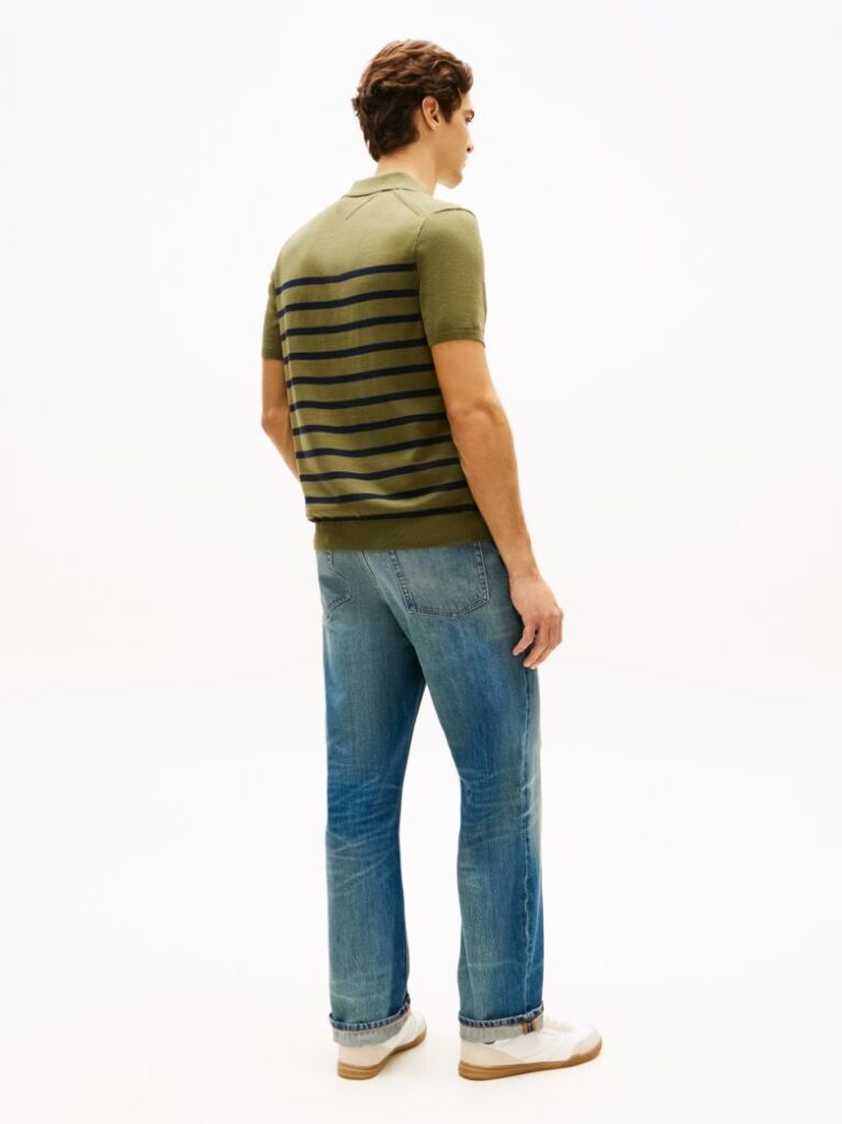 Green Regular Fit Knit Polo Shirt  Men
