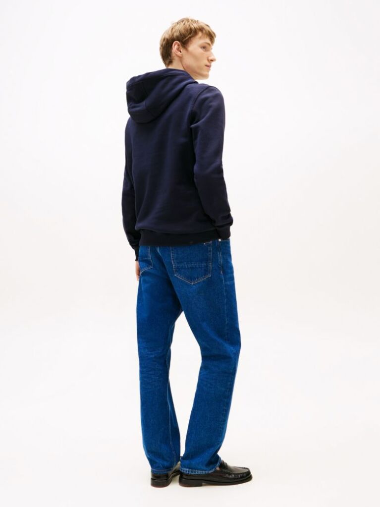 Blue Contrast TH Monogram Embroidery Hoody  Men