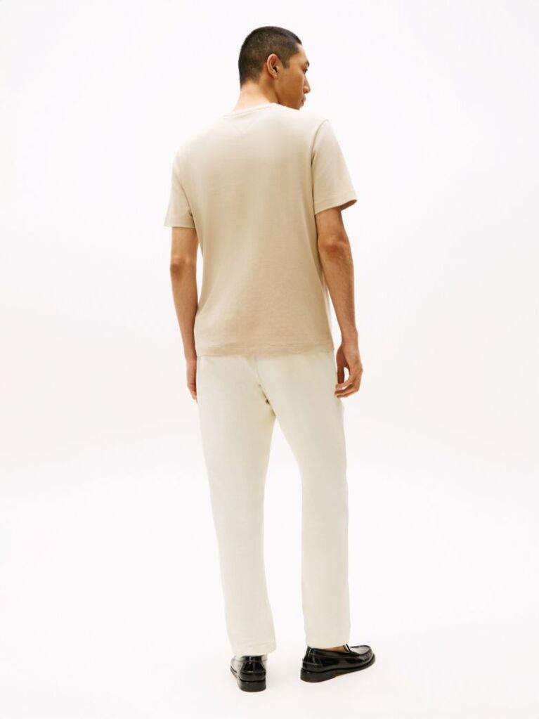 Beige Interlock Knit T-Shirt  Men