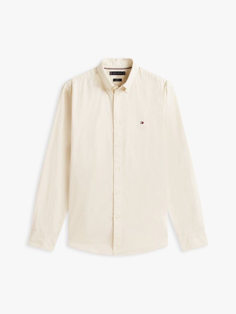 Beige TH Flex Regular Fit Poplin Shirt  Men