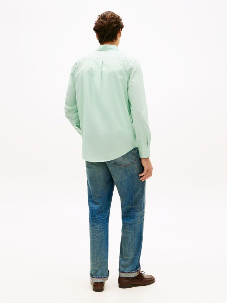 Green TH Flex Regular Fit Poplin Shirt  Men