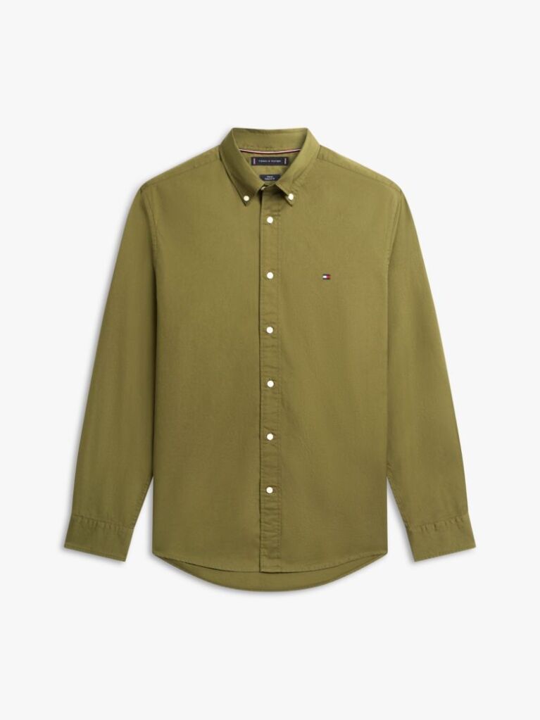 Green TH Flex Regular Fit Poplin Shirt  Men
