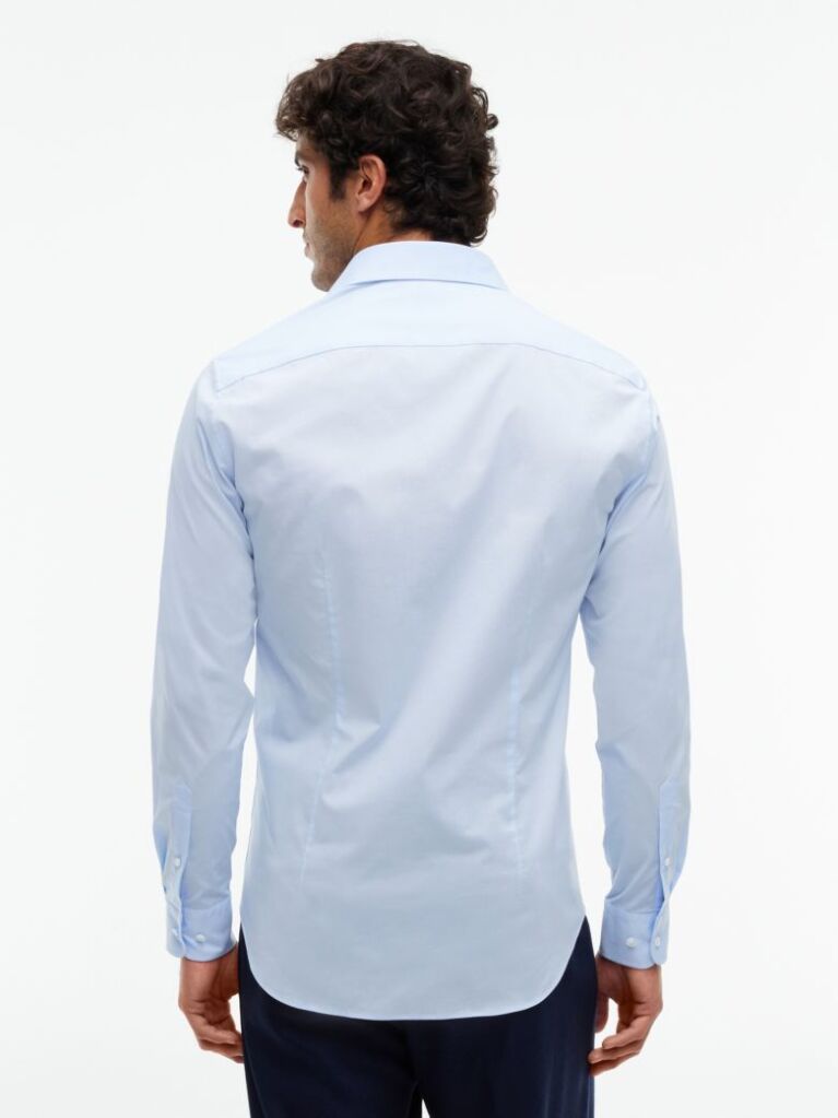 Blue Flex Slim Fit Poplin Shirt  Men
