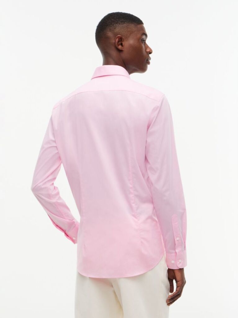 Pink Flex Slim Fit Poplin Shirt  Men