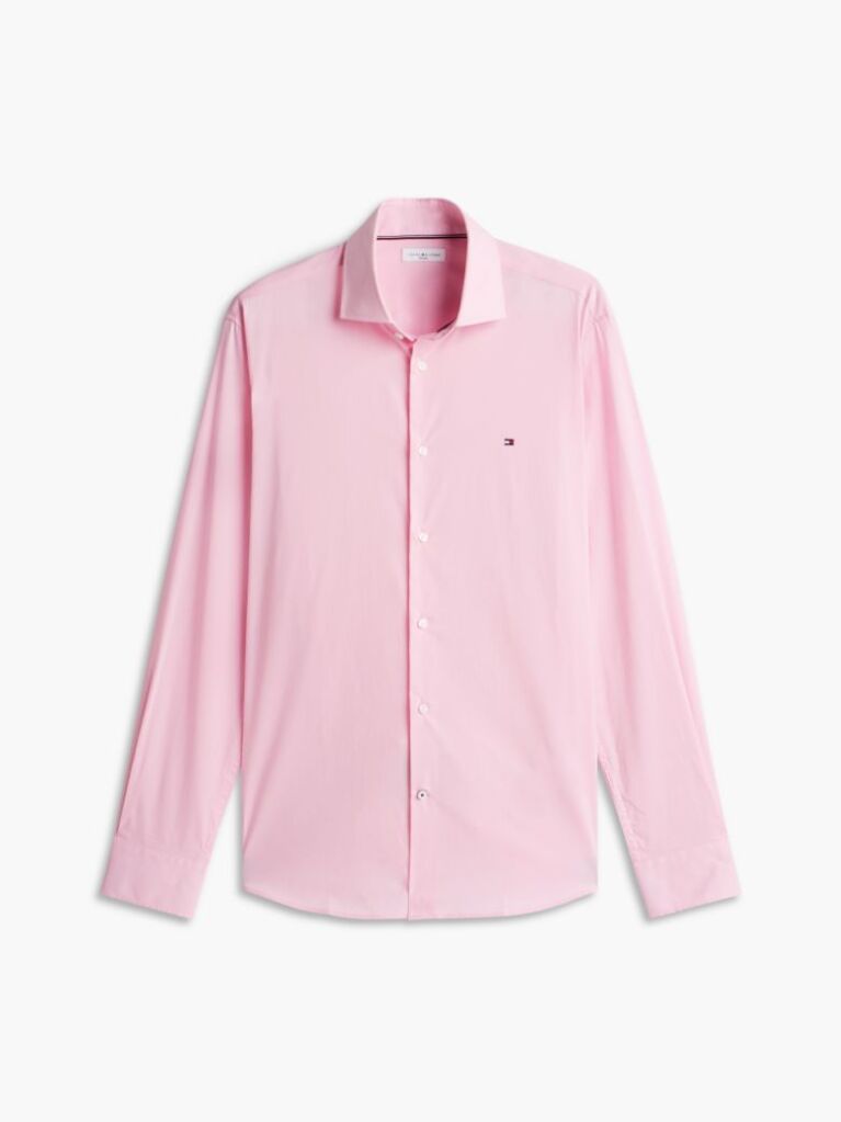 Pink Flex Slim Fit Poplin Shirt  Men