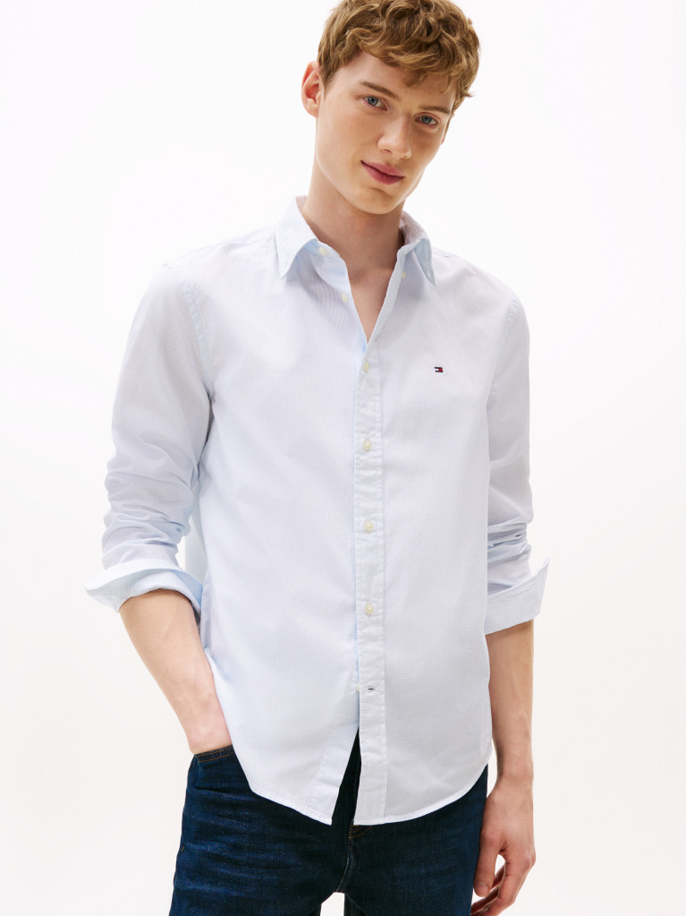 White TH Flex Regular Fit Print Shirt  Men