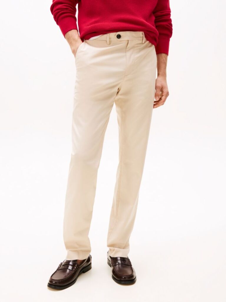 Μπεζ Smart Casual Παντελόνι Chinos Σε Ίσια Γραμμή  Άνδρες