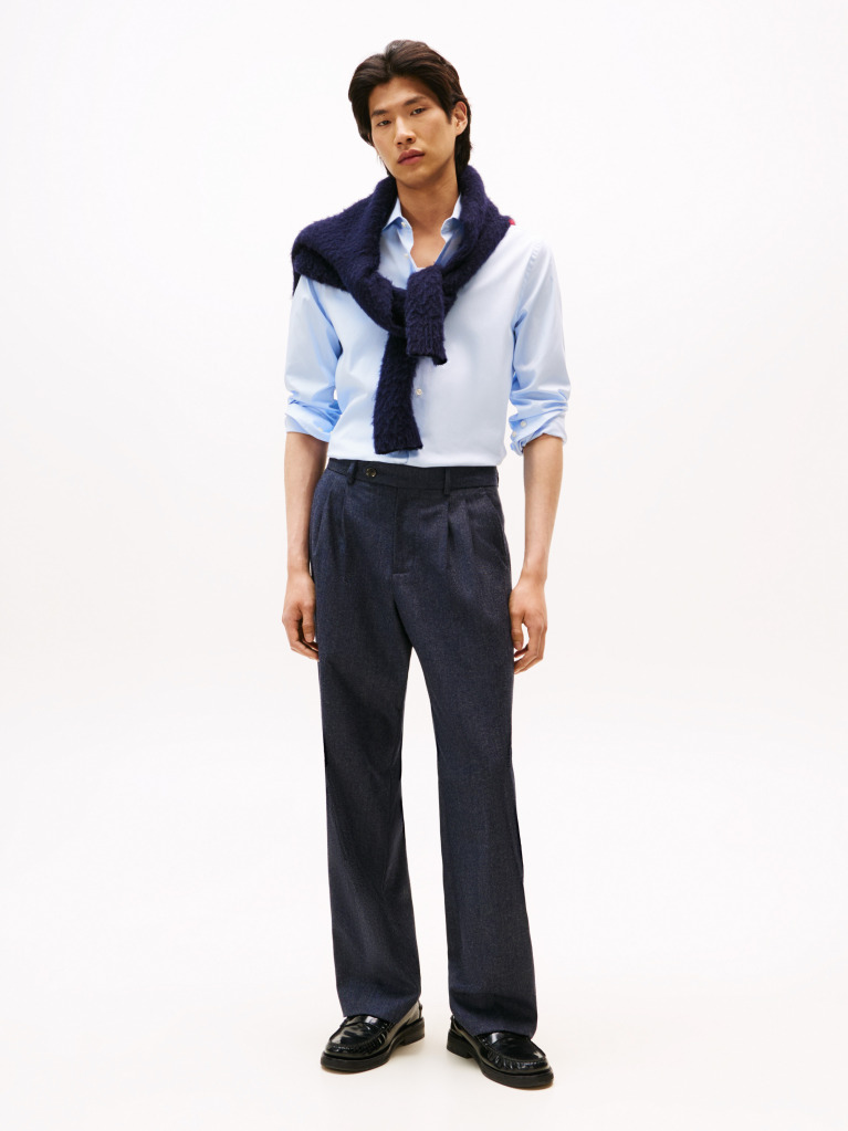 Blue Smart Casual TH Flex Slim Fit Shirt  Men