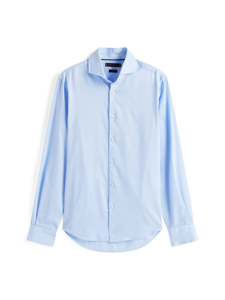 Blue Smart Casual Slim Fit Oxford Shirt  Men