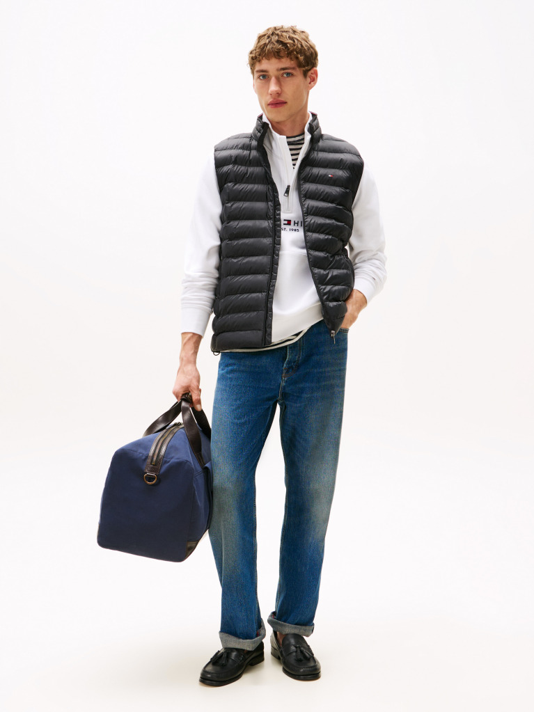 Black Recycled Packable Vest  Men