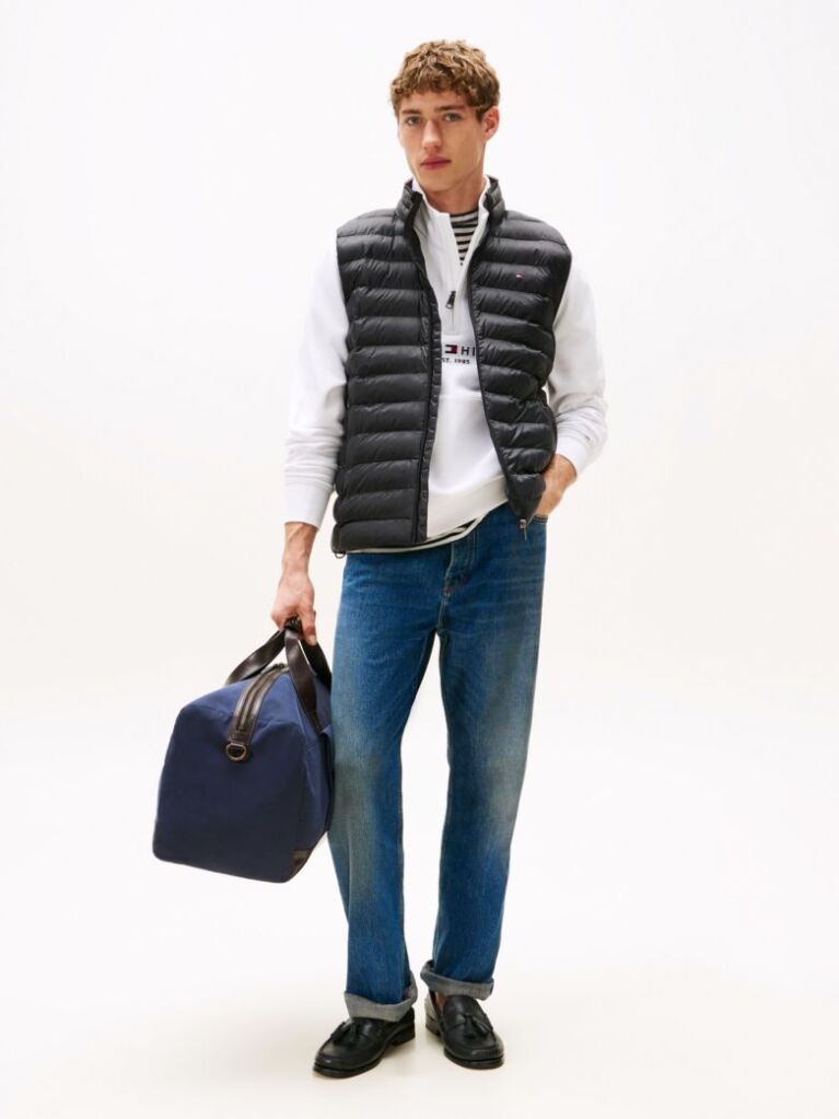 Black Recycled Packable Vest  Men