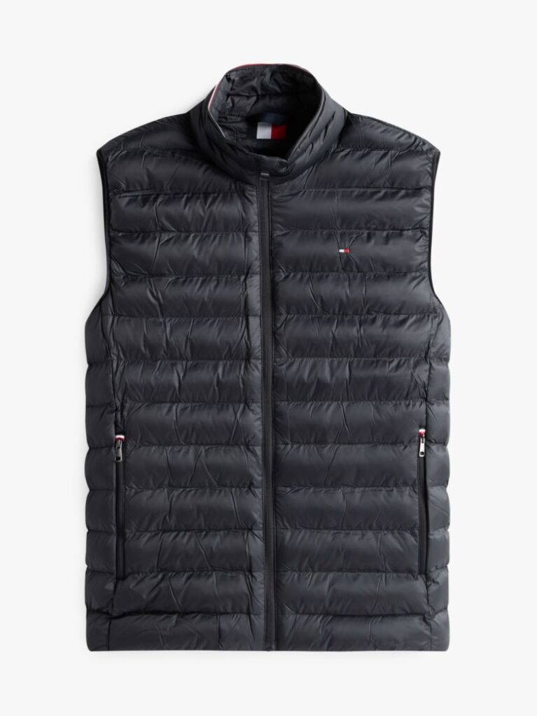 Black Recycled Packable Vest  Men