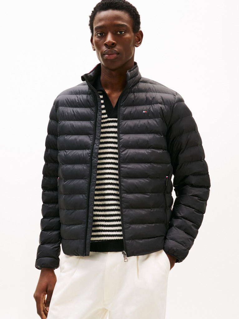 Black Recycled Packable Jacket  Men