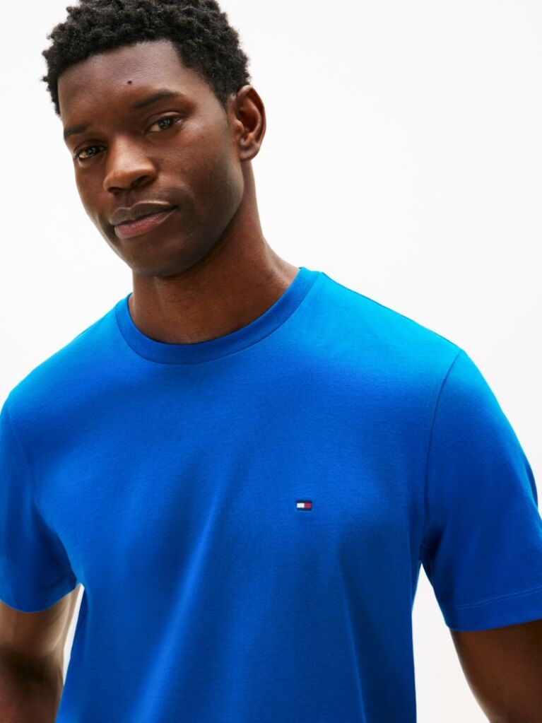 Blue Flag Embroidery T-Shirt  Men