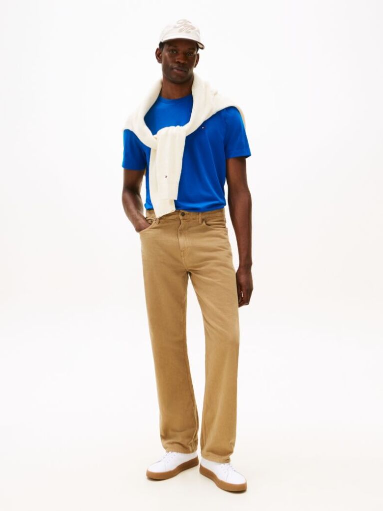 Blue Flag Embroidery T-Shirt  Men