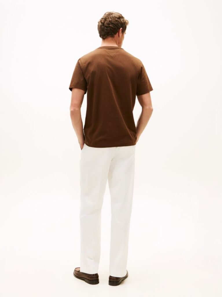 Brown Flag Embroidery T-Shirt  Men