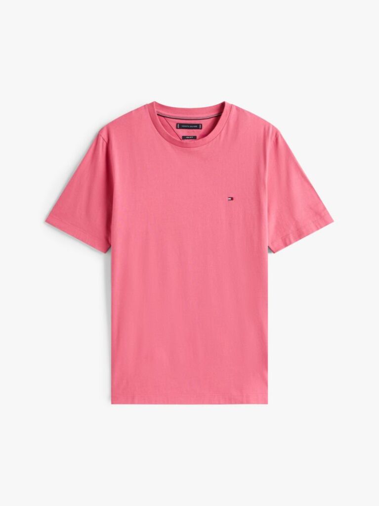 Pink Flag Embroidery T-Shirt  Men