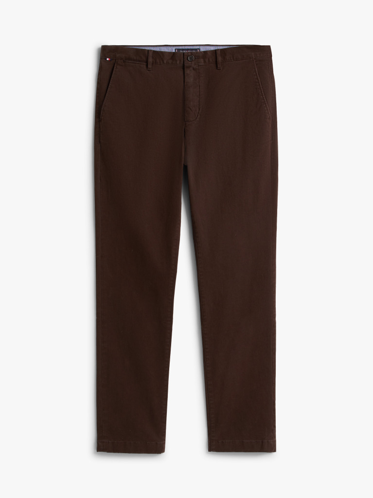 Brown Denton Straight Twill Chinos  Men