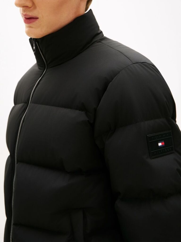Black Water Repellent Down Puffer Jacket  Men