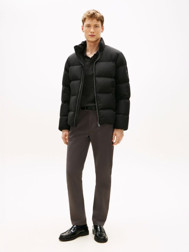 Black Water Repellent Down Puffer Jacket  Men