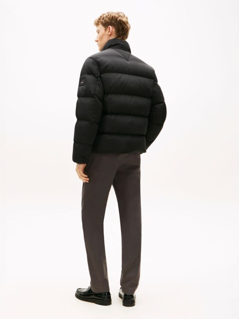 Black Water Repellent Down Puffer Jacket  Men