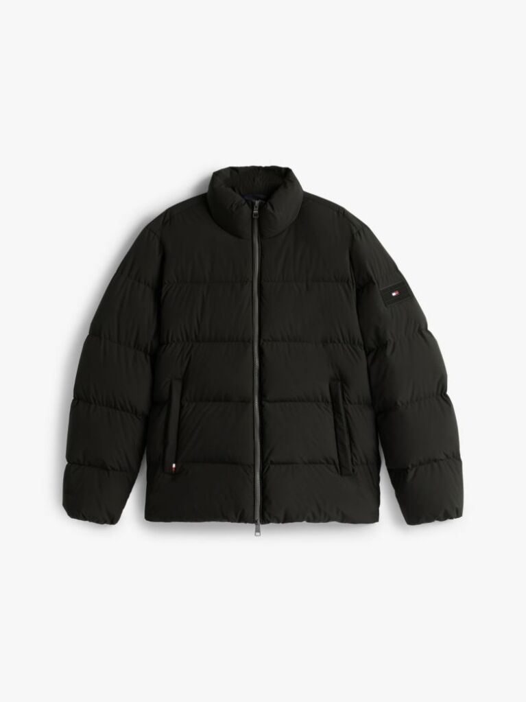 Black Water Repellent Down Puffer Jacket  Men