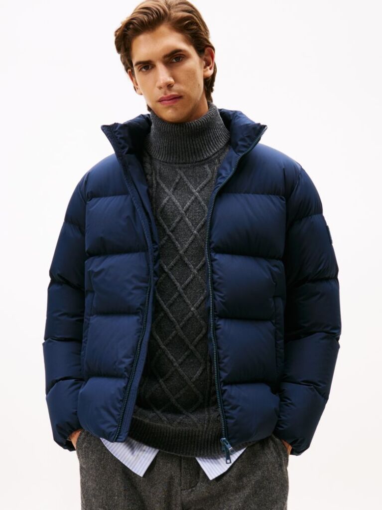 Blue Water Repellent Down Puffer Jacket  Men