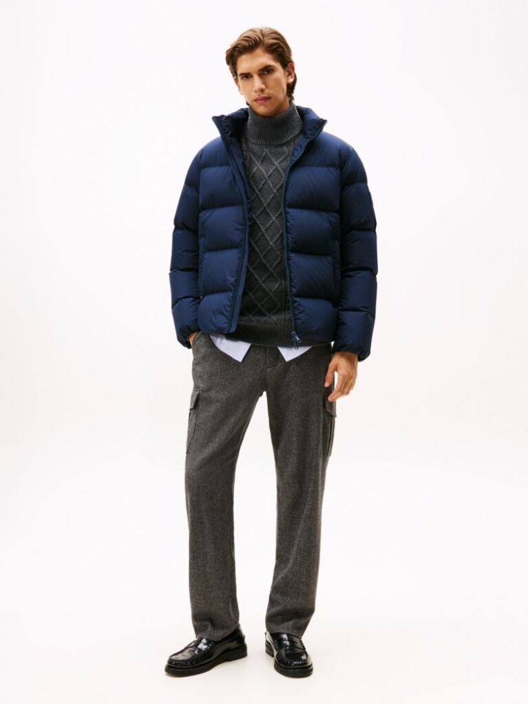 Blue Water Repellent Down Puffer Jacket  Men
