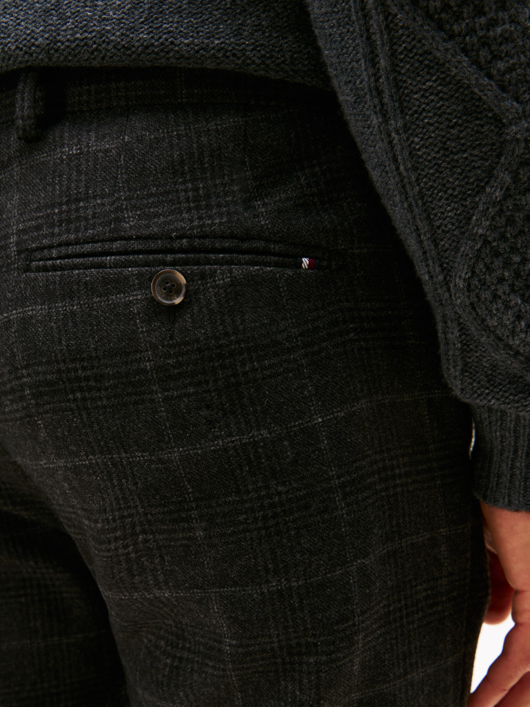 Γκρι Smart Casual Denton Καρό Παντελόνι Chinos Σε Ίσια Γραμμή  Άνδρες