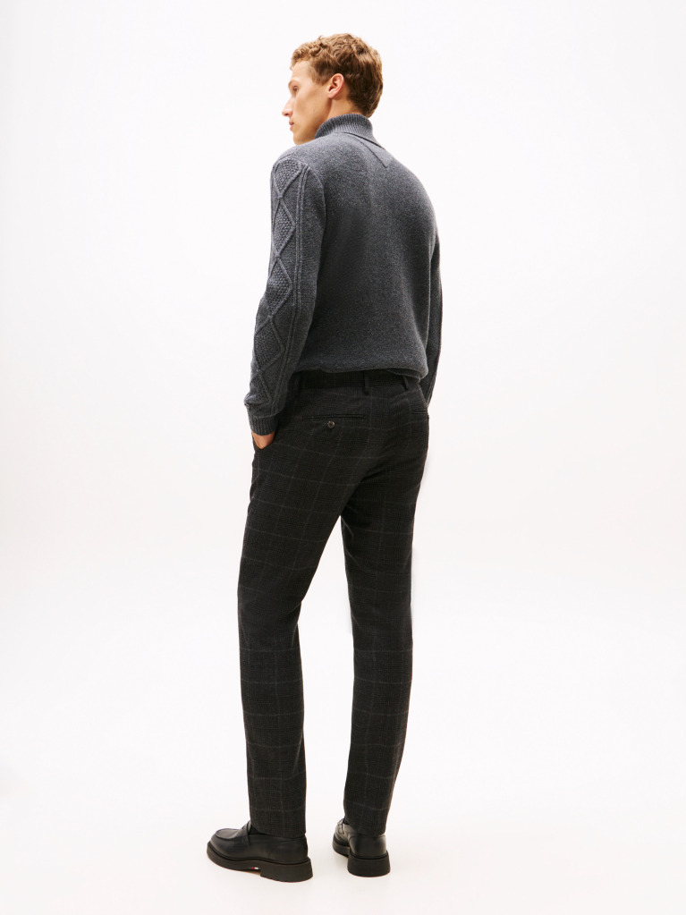 Γκρι Smart Casual Denton Καρό Παντελόνι Chinos Σε Ίσια Γραμμή  Άνδρες
