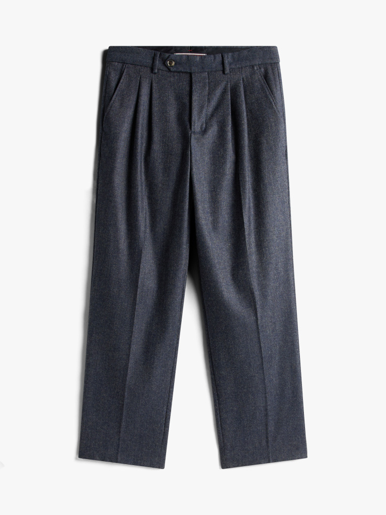 Μπλε Smart Casual Παντελόνι Με Μάλλινο Φινίρισμα  Άνδρες