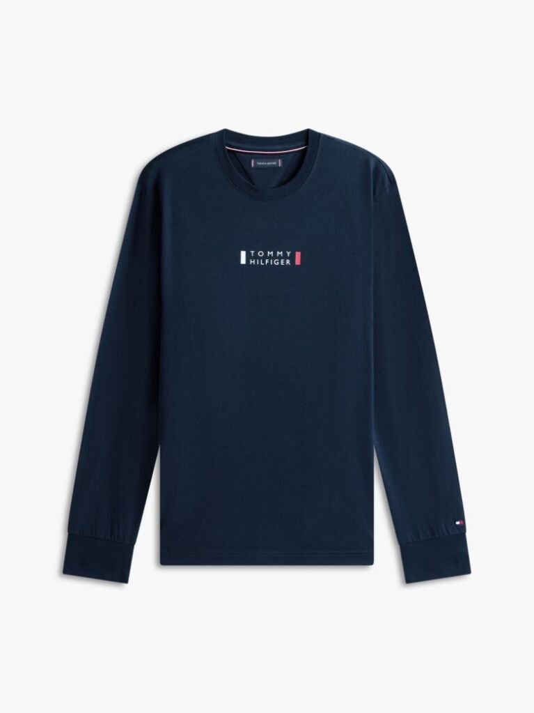 Μπλε T-Shirt Μακρυμάνικο Με Λογότυπο  Άνδρες