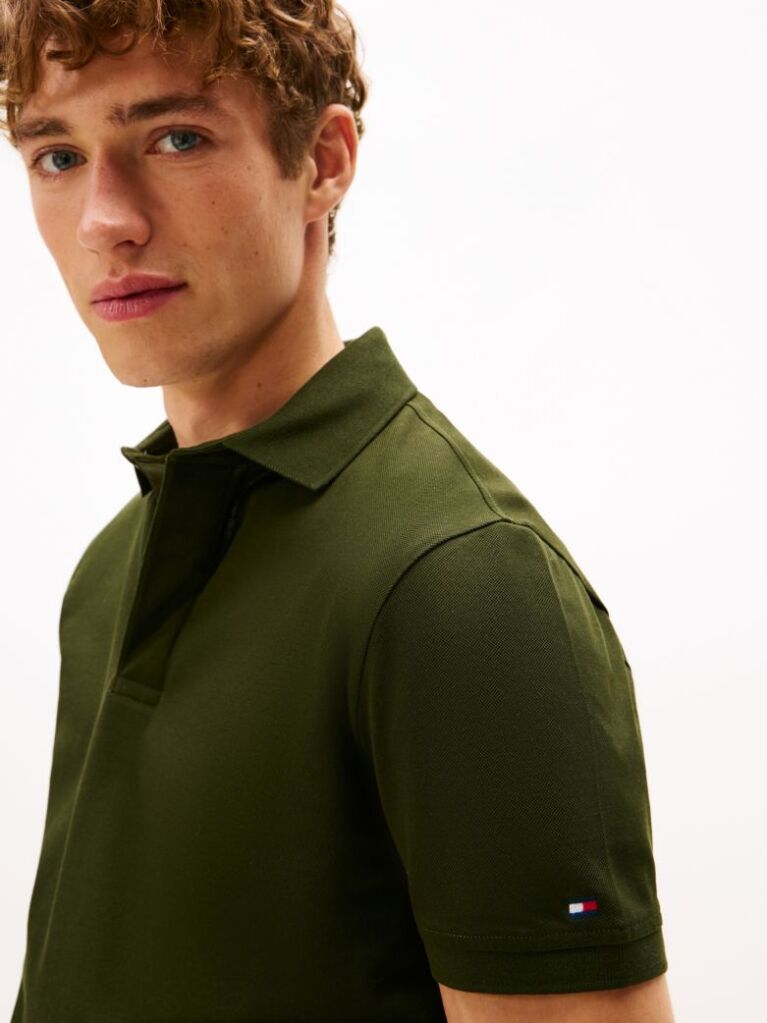 Green Regular Fit Concealed Placket Polo Shirt  Men