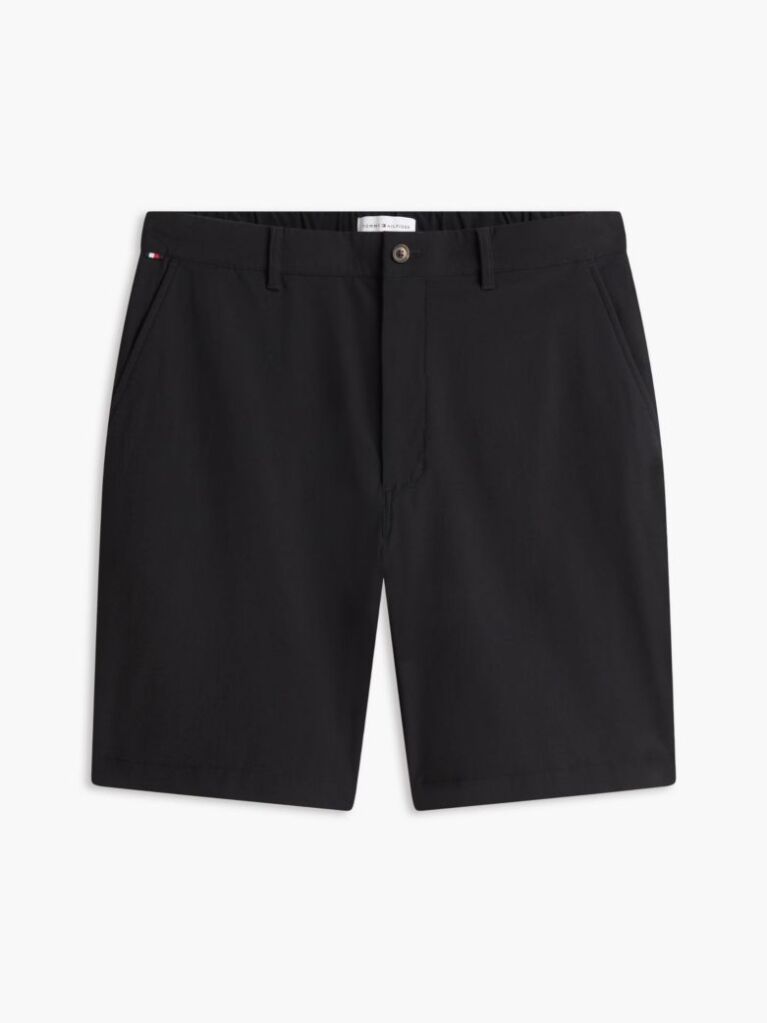 Black Dover Flag Embroidery 8" Inseam Chino Bermuda Shorts  Men