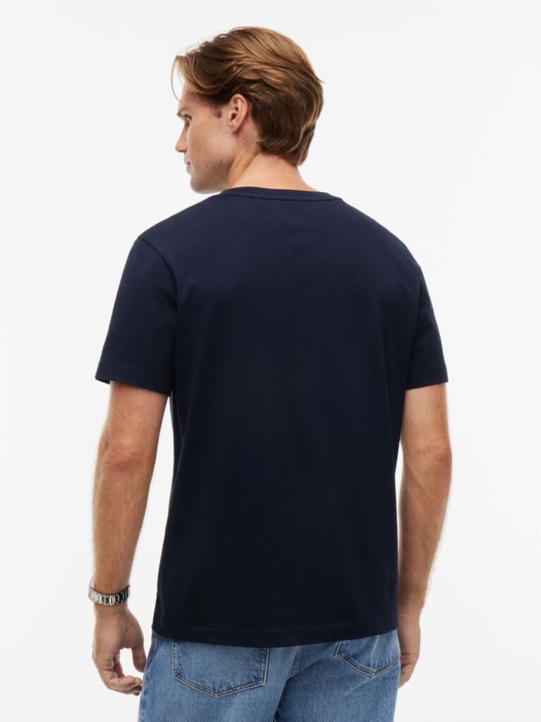 Μπλε T-Shirt Με Κλασική Λαιμόκοψη Και Λογότυπο  Άνδρες