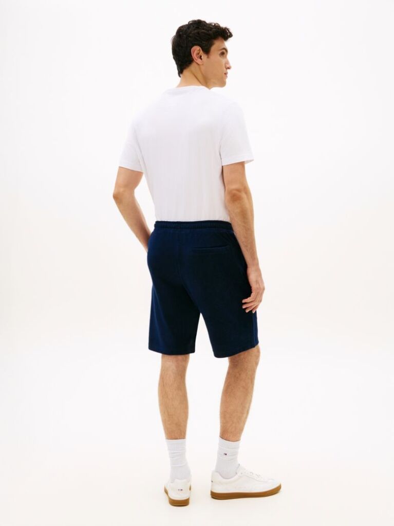 Blue Flag Embroidery Towelling Sweat Shorts  Men