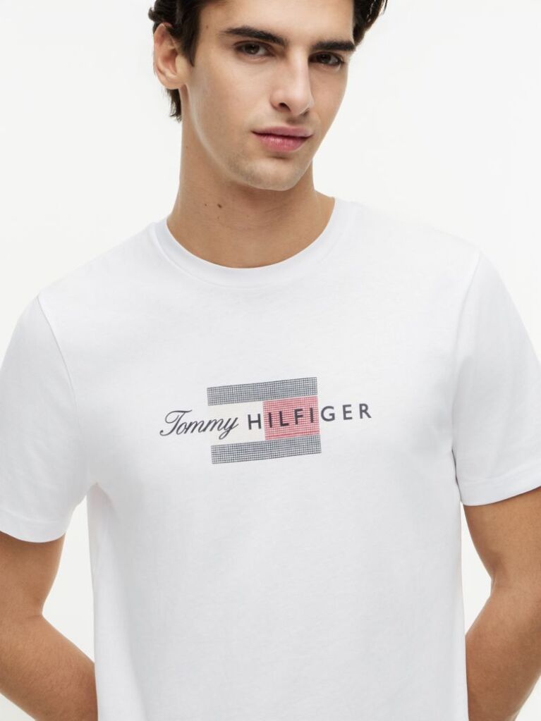 Άσπρο T-shirt Με Σημαία  Άνδρες