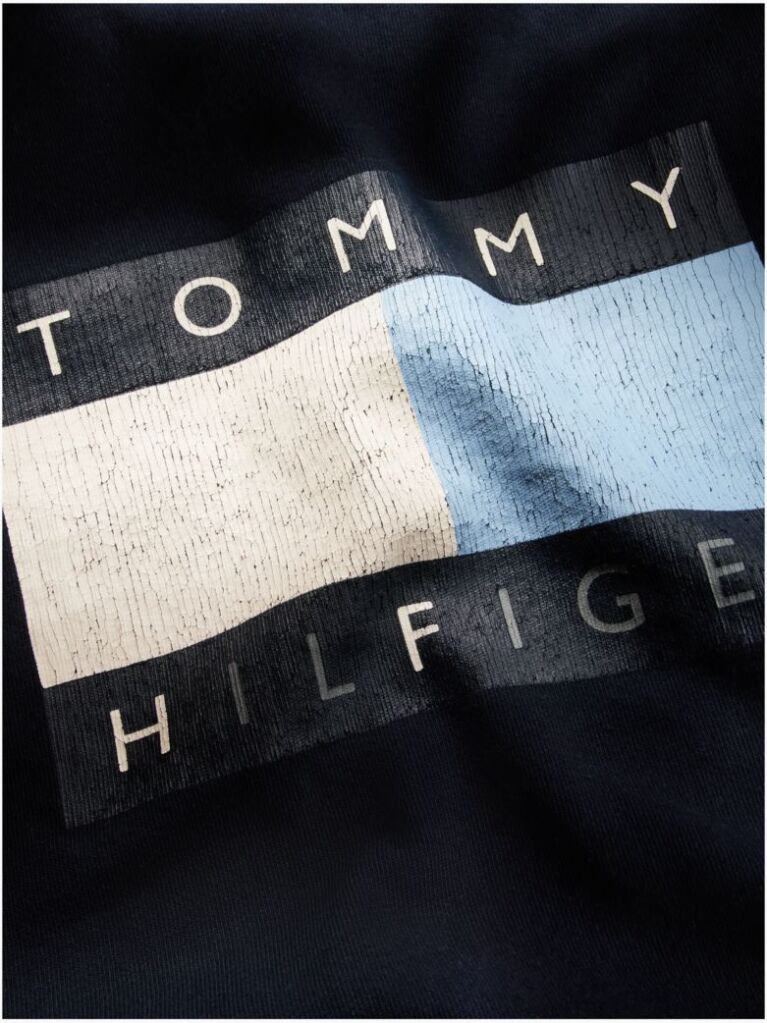 Μπλε Tommy Hilfiger x FRGMT Άνετο Βαμβακερό T-Shirt  Άνδρες