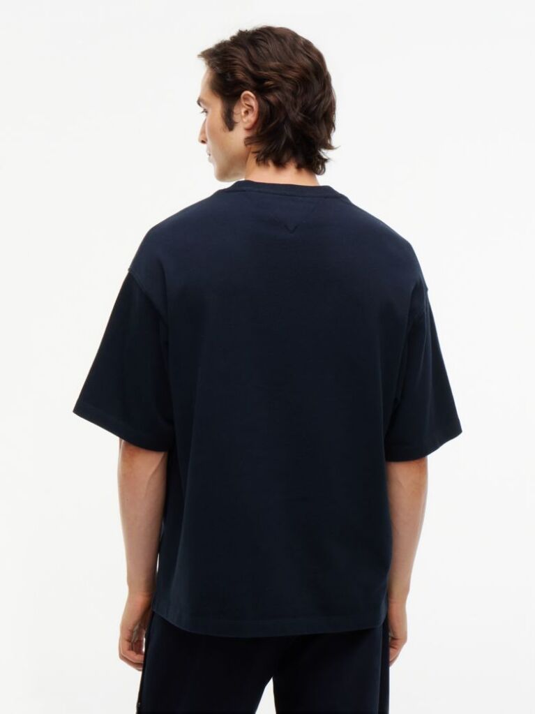 Μπλε Tommy Hilfiger x FRGMT Άνετο Βαμβακερό T-Shirt  Άνδρες
