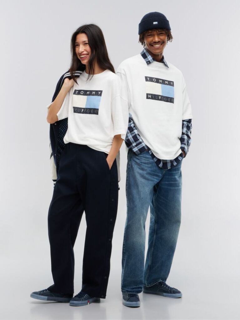 Μπεζ Tommy Hilfiger x FRGMT Άνετο Βαμβακερό T-Shirt  Άνδρες